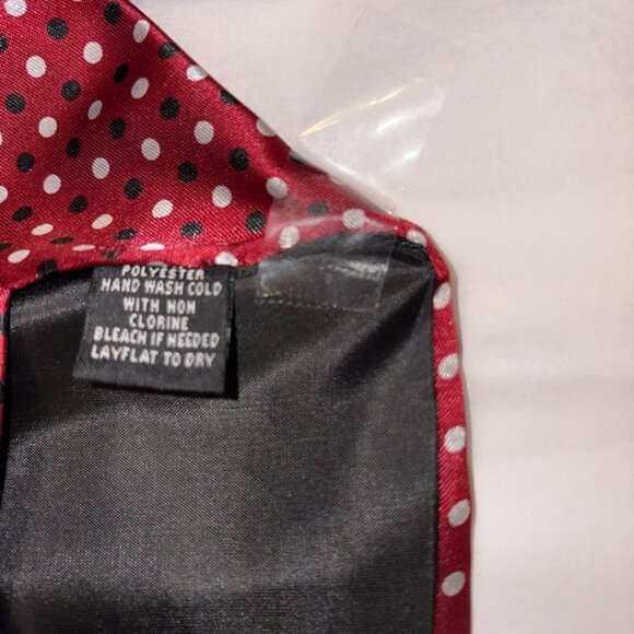 Mens Tie A. Santoni Collection with Pocket Hankie Red Polka Dots - Picture 3 of 3